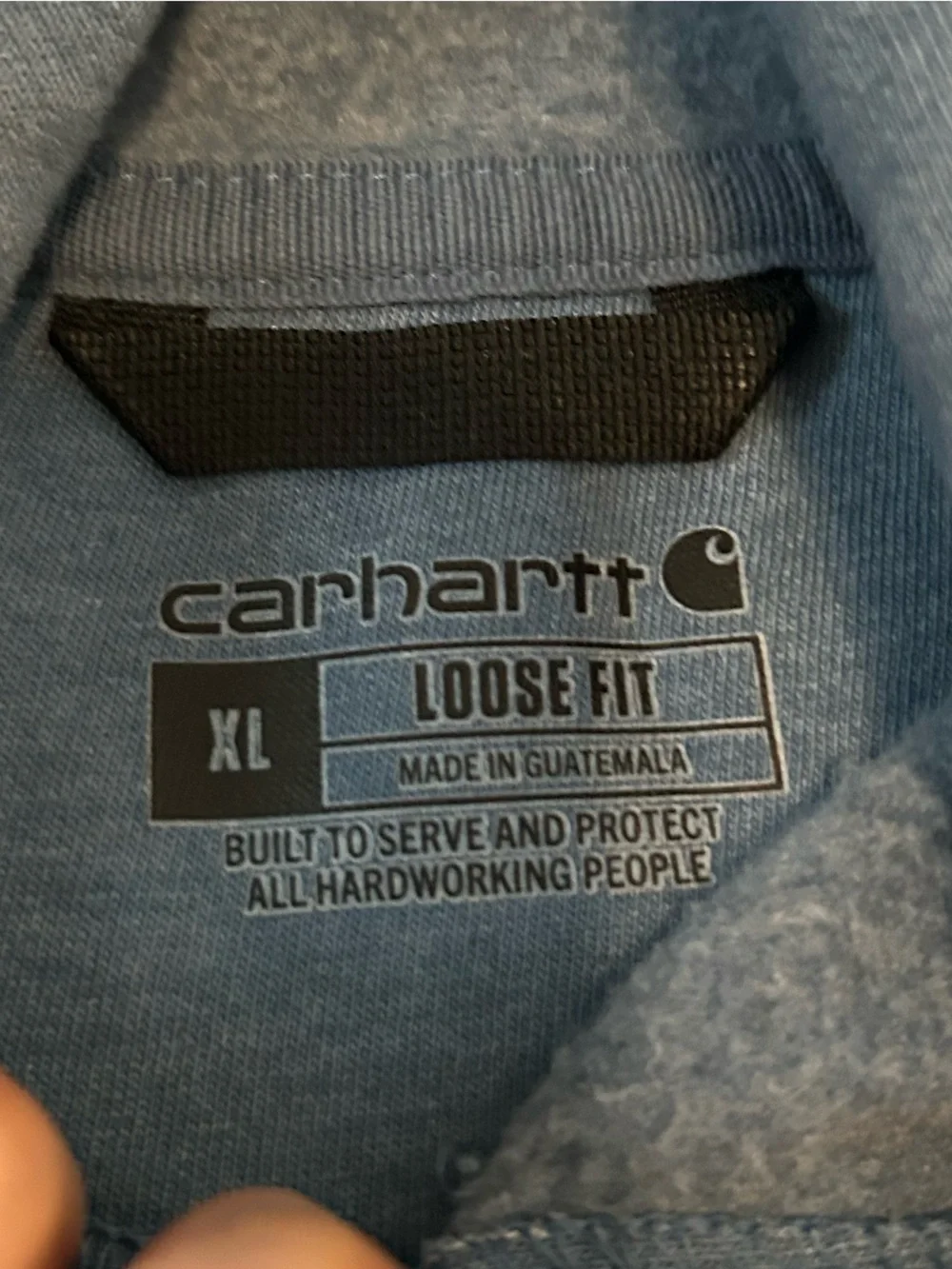 Carhartt Men's Blue Pullover Hoodie Sweater Loose Fit Size XL Cotton Blend